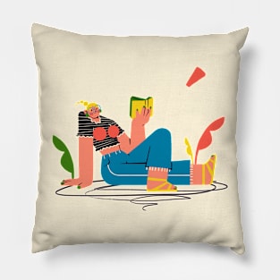 Reading Girl Pillow