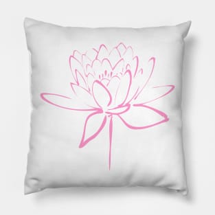 Lotus Flower Calligraphy (Pink) Pillow