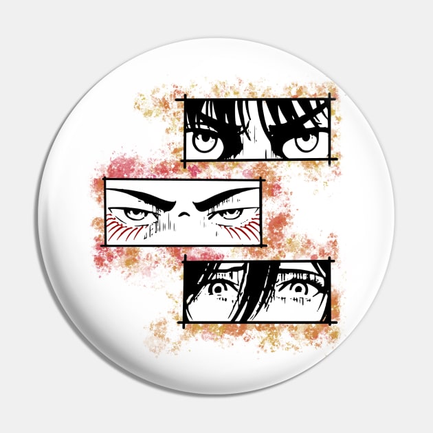 Attack on Titan Eren, Armin and Mikasa Pin by BentoPrint