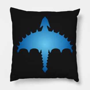 Blue Abstract Digital Cyber Heavy Metal Dragon Design Pillow