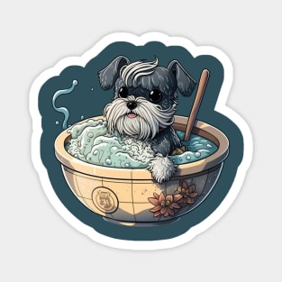 Master Schnauzer Jr Taking a Bath - Schnauzer Series Magnet