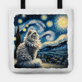 Selkirk Rex Starry Night Inspired - Artistic Cat Tote