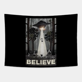 I Want To Believe Betty Boop UFO Abduction Parody Tapestry