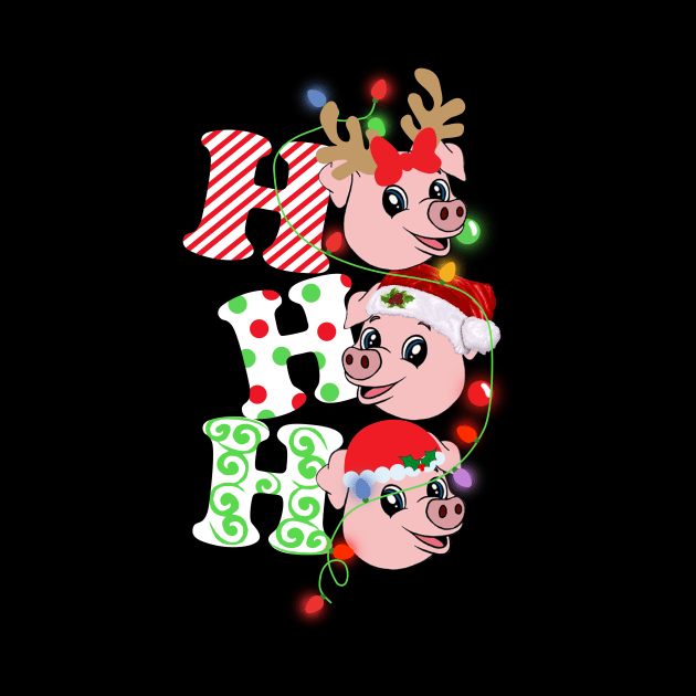 Ho Ho Ho Funny Christmas For Pig Lovers by wheeleripjm