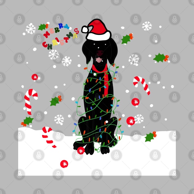 Black Christmas lab doggy with Christmas pattern by Mermaidssparkle