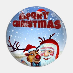 Magical Winter Night with Rudolph The Red Nosed Deer Pin