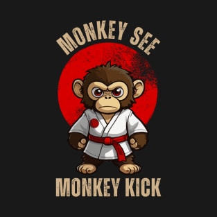 Funny Karate Monkey, Monkey See Monkey Kick T-Shirt