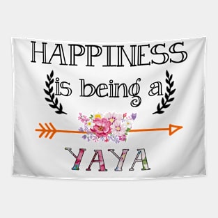 Happiness is being Yaya floral gift Tapestry