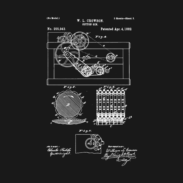 Cotton Gin patent / cotton engine blueprint by Anodyle