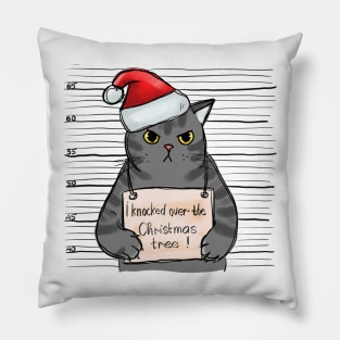 I Knocked Over the Christmas Tree! - Angry Christmas Cat Pillow