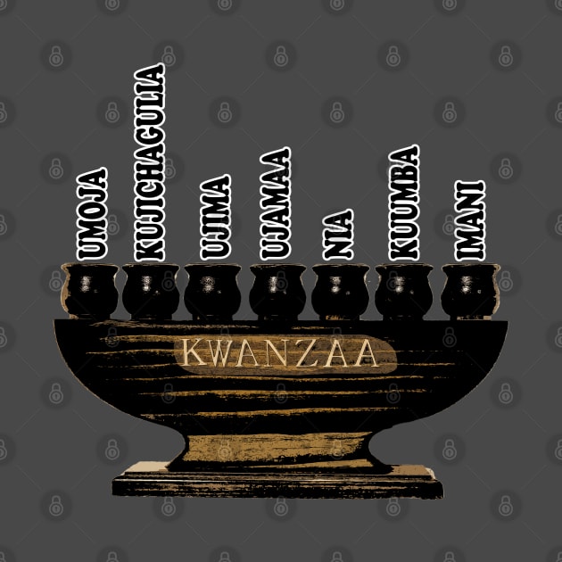 Kwanzaa Kinara Swahili Black by IronLung Designs