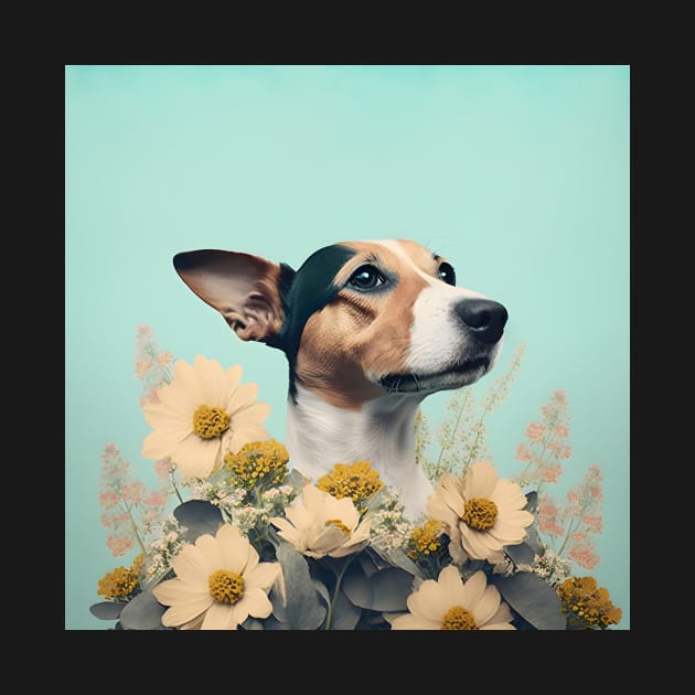 Dog and flower collage 02 by EmilyDayDreams