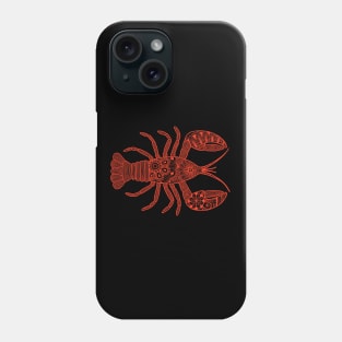 Lobster (black and red horizontal) Phone Case