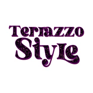 TERRAZZO STYLE- TYPOGRAPHY WITH MOSAIC PATTERN DARK PINK T-Shirt