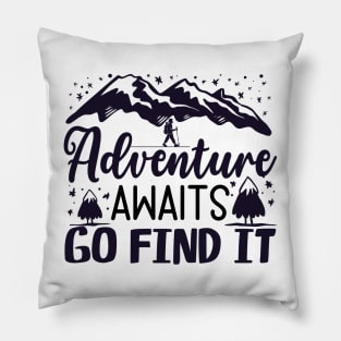 Adventure Awaits - Women The Great Outdoors - Wanderlust Explore More - Nature Hiking Camping Pillow