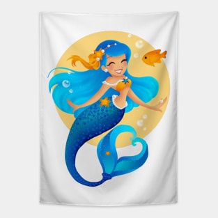 Blue Mermaid Tapestry