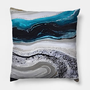 Abstract, Marble, Watercolor, Colorful, Vibrant Colors, Textured Painting, Texture, Gradient, Wave, Fume, Wall Art, Modern Art Pillow