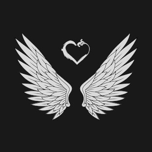 Grey heart wings T-Shirt