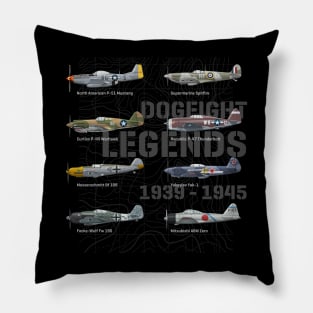 Fighterplanes of world war 2 dogfight legends warbirds Pillow