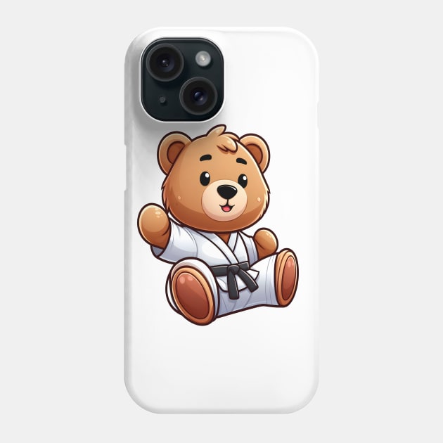 Cute Karate Bear Kawaii Phone Case by Teddy Club