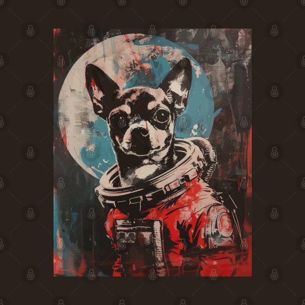 Vintage chihuahua dog astronaut portrait by etherElric