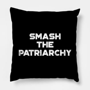 Smash The Patriarchy Vintage Retro (White) Pillow