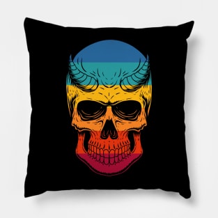 Skull With Horns Pillow