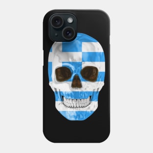 Greece Flag Skull - Gift for Greek With Roots From Greece Phone Case