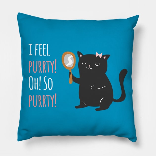 Catty Thoughts! Pillow by AnishaCreations