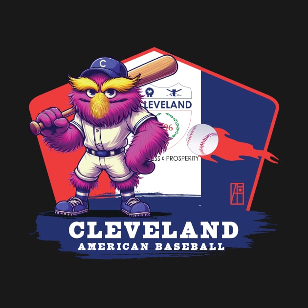 USA - American BASEBALL - Cleveland - Baseball mascot - Cleveland baseball by ArtProjectShop