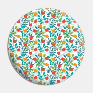 Spring Red and Green Colors Apple Fruit Pattern Pin