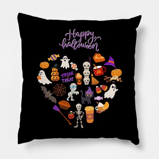 Boo Happy halloween Hello October heart Autumn is my favorite season, love Fall pumpkin Pillow by BoogieCreates