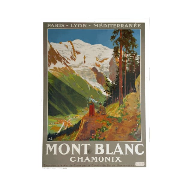 Mont Blanc, Chamonix - Vintage French Travel Poster by Naves