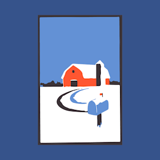 Snowy American Farm T-Shirt