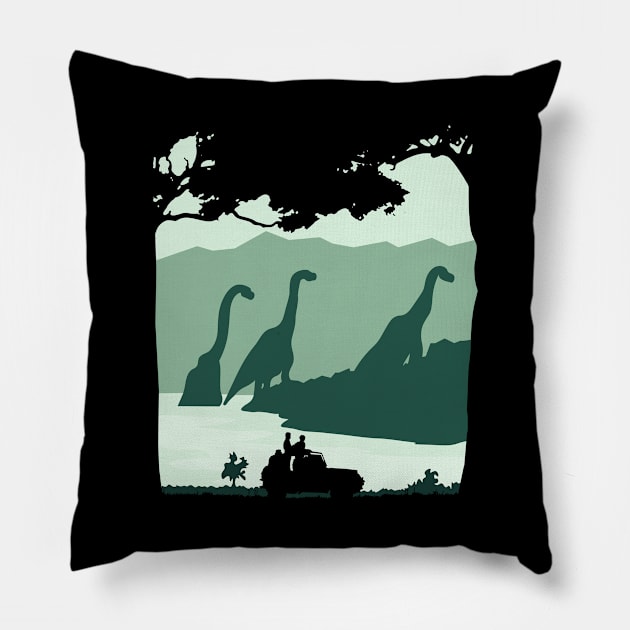 Dino Lake Pillow by LordNeckbeard