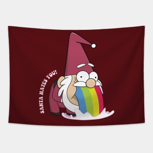 Santa Hates You Funny Anti Christmas Illustration Tapestry