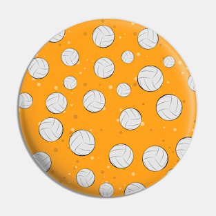 Volleyball Balls Seamless Pattern - Orange Background Pin