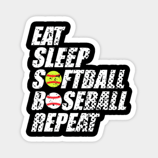 Softball Baseball Repeat Shirt Cool Cute Gift Ball Mom Dad Magnet