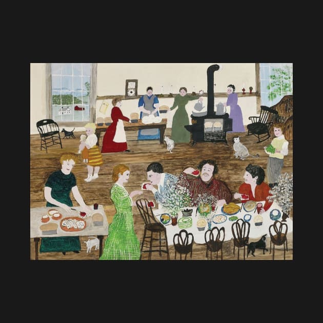 grandma moses painting baking bread by QualityArtFirst