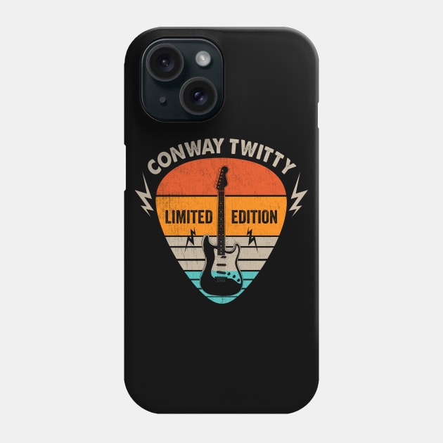 Vintage Conway Twitty Name Guitar Pick Limited Edition Birthday Phone Case by Monster Mask