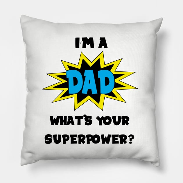 Superhero Dad Pillow by Mint Cloud Art Studio