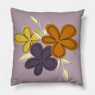 Bold Floral Illustration Pillow