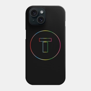 letter T colorful design Phone Case