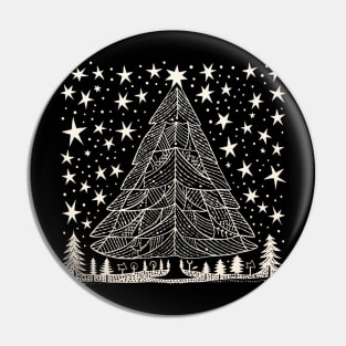 Block Art Christmas Tree Pin