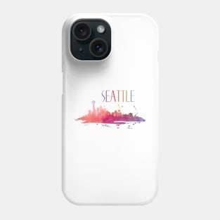 Seattle Watercolor Skyline Phone Case