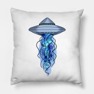 UFO Jellyfish - Blue Tailed Full Colour Pillow