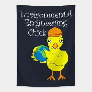 Environmental Engineering Chick White Text Tapestry