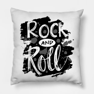 Rock n Roll hand lettering typography Pillow