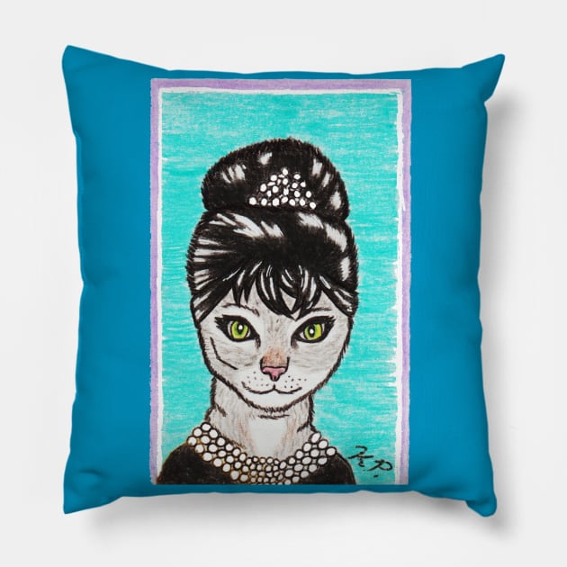 Purrrfect Breakfast at Tiffany's Pillow by Nightcat17