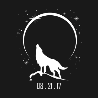 Solar Eclipse 2017 Wolf Howling T-Shirt